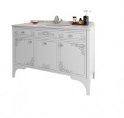 Тумба под раковину Marsan Jacqueline 1200 дерево/МДФ белый/серебро Jacqueline1200whites