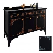 Тумба під раковину Marsan Jacqueline 1200 дерево/МДФ чорний/срібло Jacqueline1200blacks