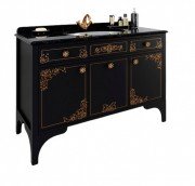 Тумба під раковину Marsan Jacqueline 1200 дерево/МДФ чорний/золото Jacqueline1200blackg