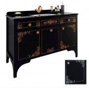 Тумба под раковину Marsan Jacqueline 1200 дерево/МДФ черный/серебро Jacqueline1200blacks