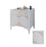 Тумба під раковину Marsan Jacqueline 900 дерево/МДФ білий/срібло Jacqueline900whites