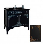 Тумба под раковину Marsan Jacqueline 900 дерево/МДФ черный/золото Jacqueline900blackg