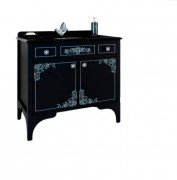 Тумба под раковину Marsan Jacqueline 900 дерево/МДФ черный/серебро Jacqueline900blacks
