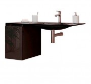 Консоль c раковиной Marsan Nikolet 110х50 МДФ графит/стеклянная раковина Nikolet110х50graphite