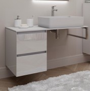 Консоль для раковины Marsan Nikolet 110х50 МДФ белый/столешница стекло Nikolet3-110х50white