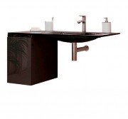 Консоль для раковини Marsan Nikolet 100х50 МДФ графіт/стільниця акриловий камінь Nikolet2-100х50graphite