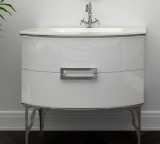 Тумба під раковину Marsan Sabrine 900 МДФ білий/срібло SABRINE900белый/серебро