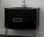 Тумба під раковину Marsan Sabrine 900 МДФ чорний/срібло SABRINE900черный/серебро