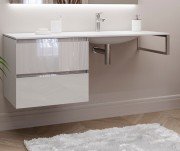 Консоль c раковиной Marsan Nikolet 120х50 МДФ белый/стеклянная раковина Nikolet3-120х50white