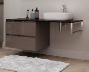 Консоль для раковини Marsan Nikolet 130х50 МДФ бісмарк/стільниця скло Nikolet130х50bismarck