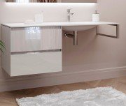 Консоль з раковиною Marsan Nikolet 130х50 МДФ білий/раковина акриловий камінь Nikolet4-130х50white