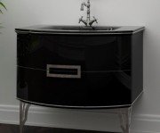 Тумба под раковину Marsan Sabrine 900 МДФ черный/серебро SABRINE900черный/серебро