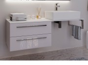 Консоль для раковини Marsan Oscar 110х50 МДФ білий/стільниця скло Oscar3-110х50white