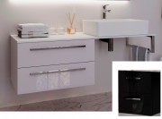 Консоль для раковини Marsan Oscar 130х50 МДФ чорний/стільниця скло Oscar130х50black