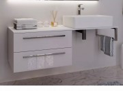 Консоль для раковины Marsan Oscar 150х50 МДФ белый/столешница стекло Oscar150х50white