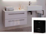 Консоль для раковины Marsan Oscar 110х50 МДФ черный/столешница стекло Oscar3-110х50black