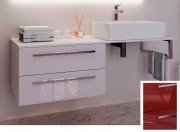 Консоль для раковини Marsan Oscar 120х50 МДФ кармін/стільниця скло Oscar120х50karmin