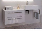 Консоль для раковини Marsan Oscar 140х50 МДФ білий/стільниця скло Oscar140х50white