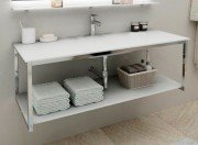 Консоль для раковини Marsan Quadro 90х50 см нержавіюча сталь/скло білий Quadro90х50white