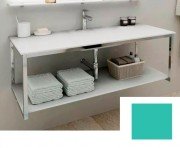 Консоль для раковини Marsan Quadro 90х50 см нержавіюча сталь/скло м'ята Quadro90х50mint