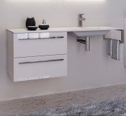 Консоль с раковиной Marsan Oscar 150х50 МДФ белый/раковина акриловый камень Oscar4-150х50white