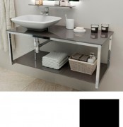 Консоль для раковини Marsan Quadro 100х50 см нержавіюча сталь/скло чорний Quadro100х50black