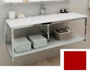 Консоль для раковини Marsan Quadro 120х50 см нержавіюча сталь/скло кармін Quadro120х50carmine