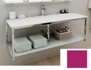 Консоль для раковини Marsan Quadro 130х50 см нержавіюча сталь/скло віолет Quadro130х50violet