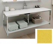 Консоль для раковини Marsan Quadro 130х50 см нержавіюча сталь/скло золото Quadro130х50gold