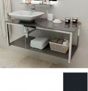 Консоль для раковини Marsan Quadro 130х50 см нержавіюча сталь/скло графіт Quadro130х50graphite