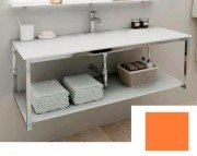 Консоль для раковини Marsan Quadro 120х50 см нержавіюча сталь/скло помаранчевий Quadro120х50orange