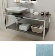 Консоль для раковини Marsan Quadro 130х50 см нержавіюча сталь/скло металік Quadro130х50metallic