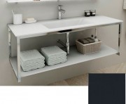 Консоль з раковиною Marsan Quadro 100х50 см нержавіюча сталь/скло графіт Quadro2-100х50graphite