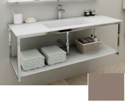 Консоль с раковиной Marsan Quadro 120х50 см нержавеющая сталь/стекло бисмарк Quadro2-120х50bismarck