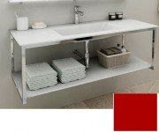 Консоль с раковиной Marsan Quadro 100х50 см нержавеющая сталь/стекло кармин Quadro2-100х50carmine