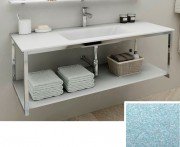 Консоль з раковиною Marsan Quadro 110х50 см нержавіюча сталь/скло металік Quadro2-110х50metallic