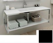 Консоль з раковиною Marsan Quadro 120х50 см нержавіюча сталь/скло чорний Quadro2-120х50black