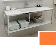 Консоль с раковиной Marsan Quadro 120х50 см нержавеющая сталь/стекло оранжевый Quadro2-120х50orange