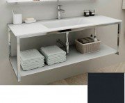 Консоль з раковиною Marsan Quadro 120х50 см нержавіюча сталь/скло графіт Quadro2-120х50graphite