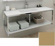 Консоль з раковиною Marsan Quadro 120х50 см нержавіюча сталь/скло капучино Quadro2-120х50cappuccino