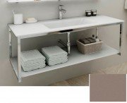 Консоль с раковиной Marsan Quadro 90х50 см нержавеющая сталь/стекло бисмарк Quadro2-90х50bismarck