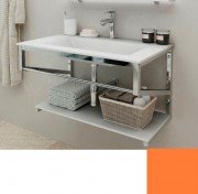 Консоль с раковиной Marsan Corner 110х50 см нержавеющая сталь/стекло оранжевый Corner110х50orange