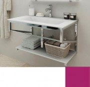 Консоль с раковиной Marsan Corner 120х50 см нержавеющая сталь/стекло виолет Corner120х50violet