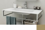 Консоль с раковиной Marsan Quadro 80х50 см нержавеющая сталь/стекло капучино Quadro3-80х50cappuccino