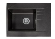 Мийка для кухні Miraggio Bodrum 650 врізна прямокутна з переливом матовий black 0000007