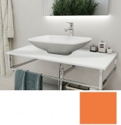 Консоль для раковины Marsan Quadro 80х50 см нержавеющая сталь/стекло оранжевый Quadro5-80х50orange