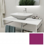 Консоль для раковины Marsan Quadro 90х50 см нержавеющая сталь/стекло виолет Quadro5-90х50violet