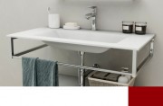 Консоль з раковиною Marsan Quadro 130х50 см нержавіюча сталь/скло кармін Quadro3-130х50carmine