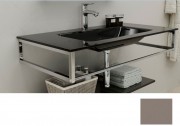 Консоль с раковиной Marsan Quadro 130х50 см нержавеющая сталь/стекло бисмарк Quadro3-130х50bismarck