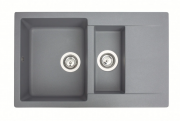 Мойка для кухни Miraggio La Pas врезная прямоугольная с 2 чашами с переливом матовый Gray 0000020